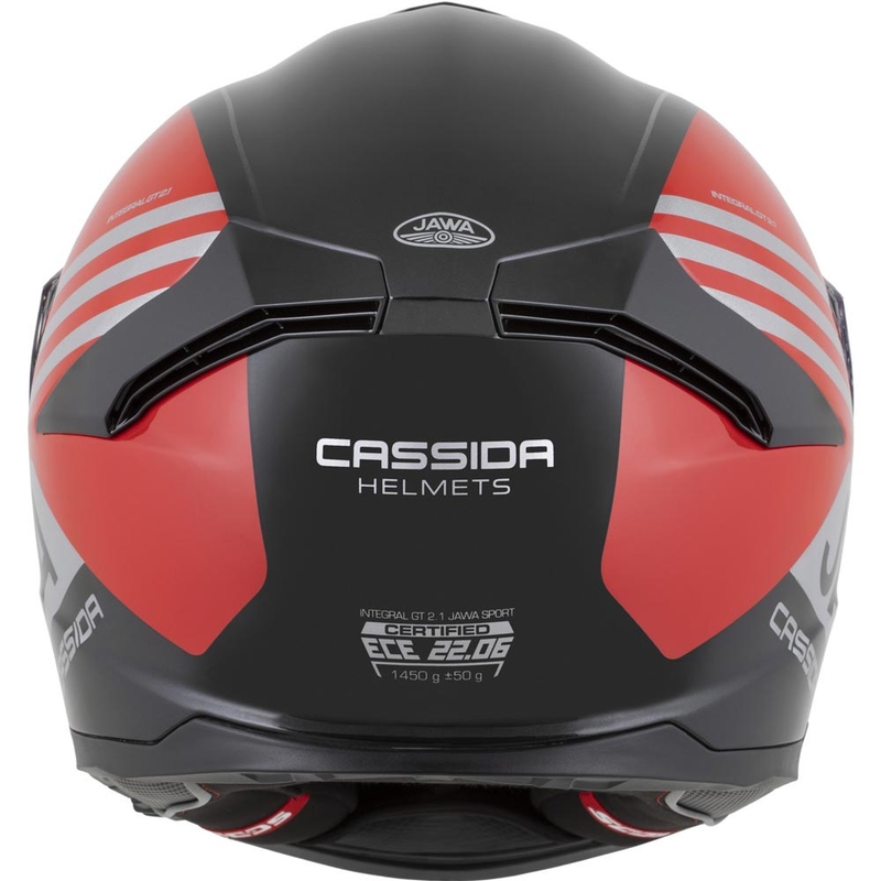 Cassida Integral GT 2.1 Jawa Sport integralna motociklistička kaciga crno-biserno crveno-srebrna