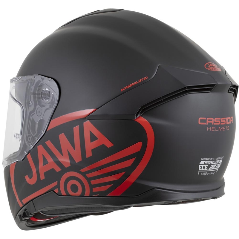 Cassida Integral GT 2.1 Jawa Solid integralna motociklistička kaciga mat crno-sjajno crvena
