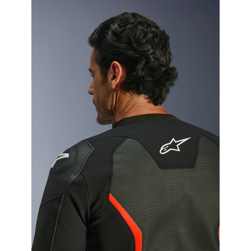 Alpinestars GP Force V2 Airflow kožna motociklistička jakna crno-fluo crveno-bijela