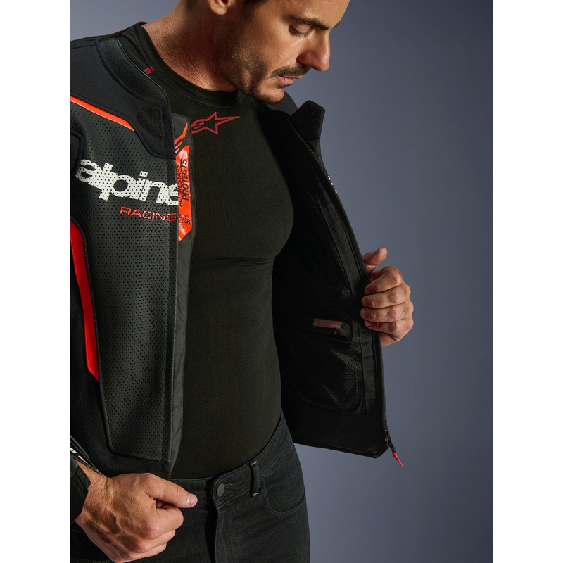 Alpinestars GP Force V2 Airflow kožna motociklistička jakna crno-fluo crveno-bijela