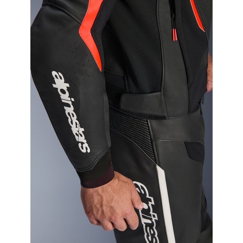 Alpinestars GP Force V2 Airflow kožna motociklistička jakna crno-fluo crveno-bijela