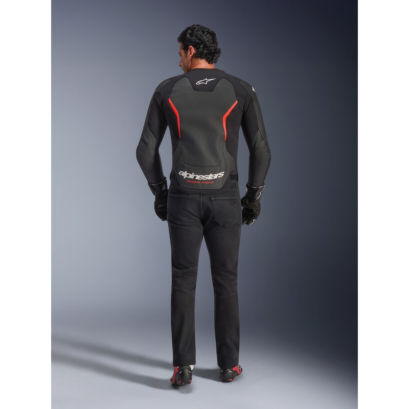 Alpinestars GP Force V2 Airflow kožna motociklistička jakna crno-fluo crveno-bijela