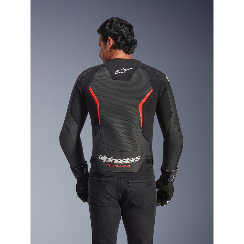 Alpinestars GP Force V2 Airflow kožna motociklistička jakna crno-fluo crveno-bijela
