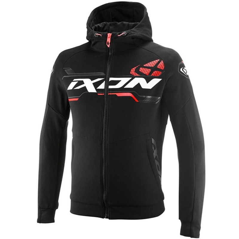 IXON Touchdown Ultra motociklistička majica s kapuljačom crno-bijelo-crvena