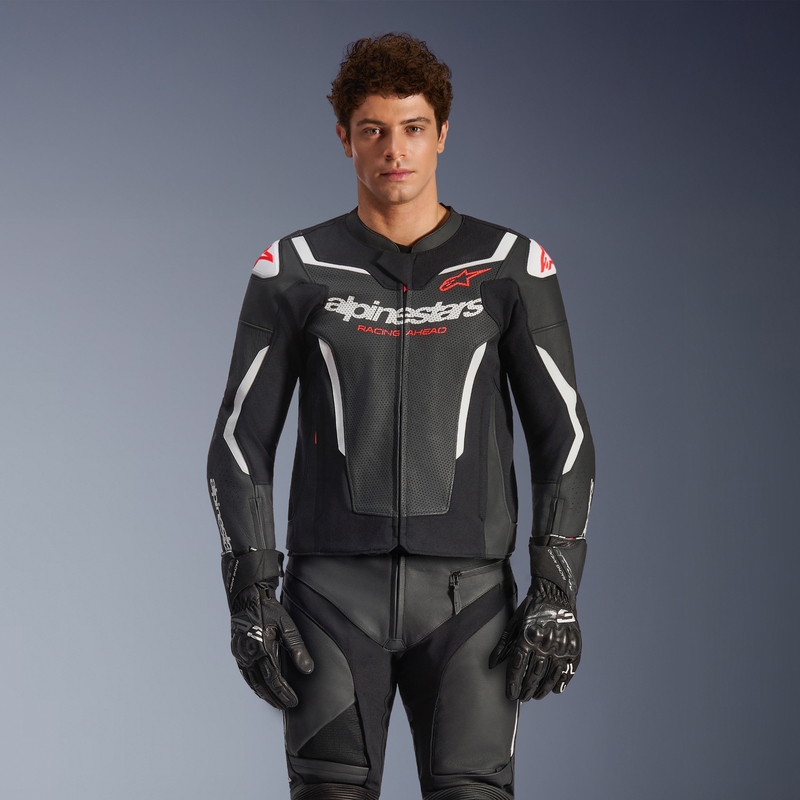 Alpinestars GP Force V2 Airflow kožna motociklistička jakna crno-bijela