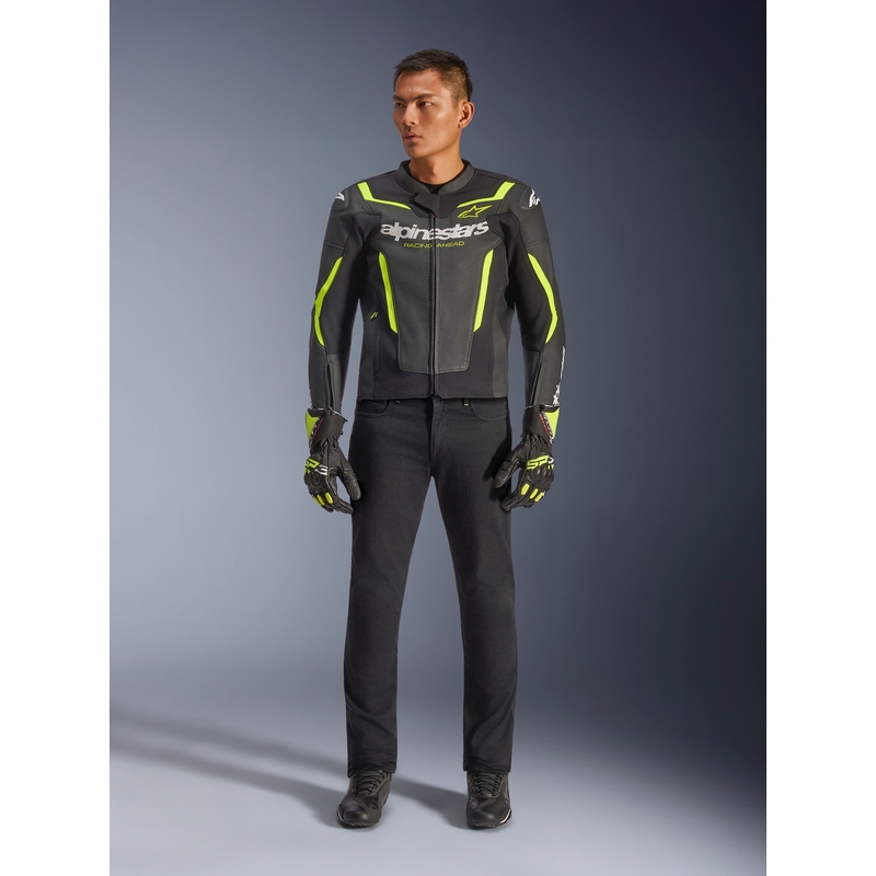Alpinestars GP Force V2 Airflow kožna motociklistička jakna crno-fluo žuta