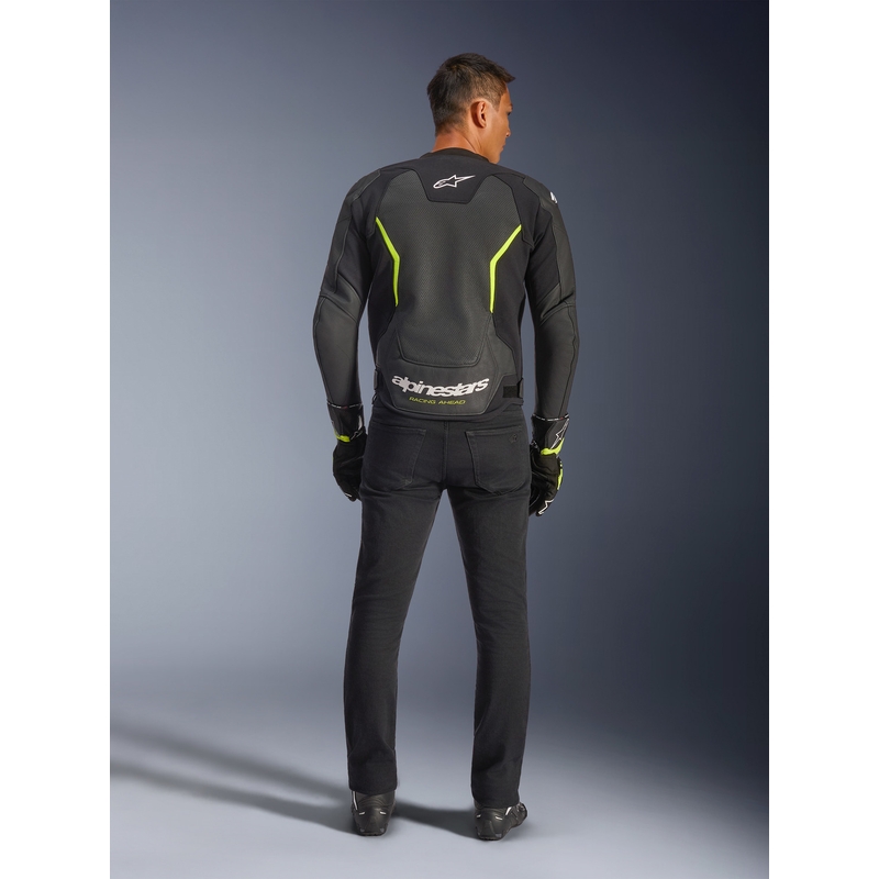 Alpinestars GP Force V2 Airflow kožna motociklistička jakna crno-fluo žuta