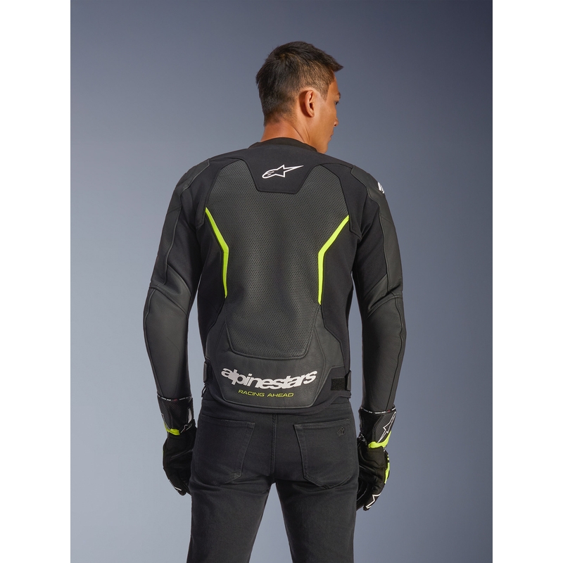 Alpinestars GP Force V2 Airflow kožna motociklistička jakna crno-fluo žuta