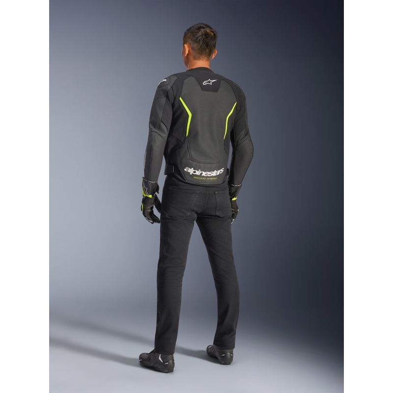 Alpinestars GP Force V2 Airflow kožna motociklistička jakna crno-fluo žuta