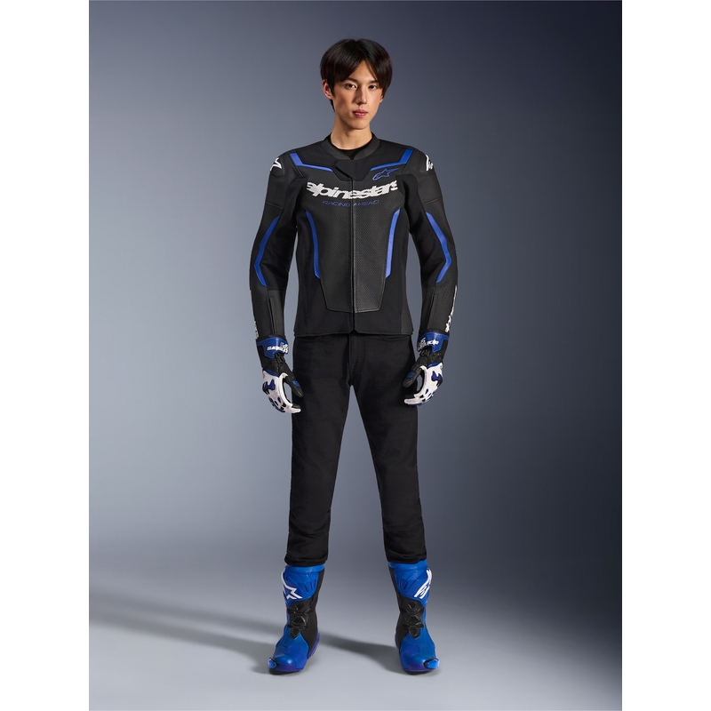 Alpinestars GP Force V2 Airflow kožna motociklistička jakna crno-metalik plava