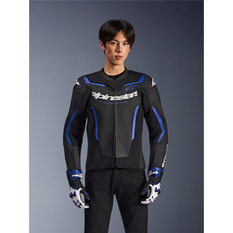 Alpinestars GP Force V2 Airflow kožna motociklistička jakna crno-metalik plava