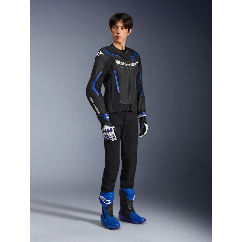 Alpinestars GP Force V2 Airflow kožna motociklistička jakna crno-metalik plava