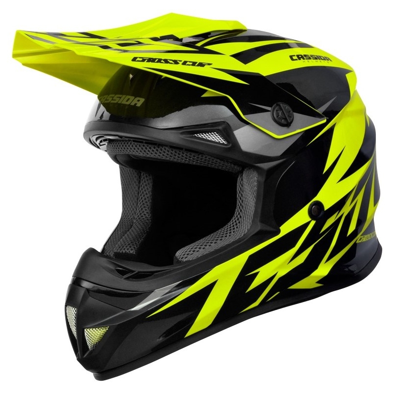 Cassida Cross Cup Two Kids Motocross Kaciga Crno-Siva-Fluo Žuta