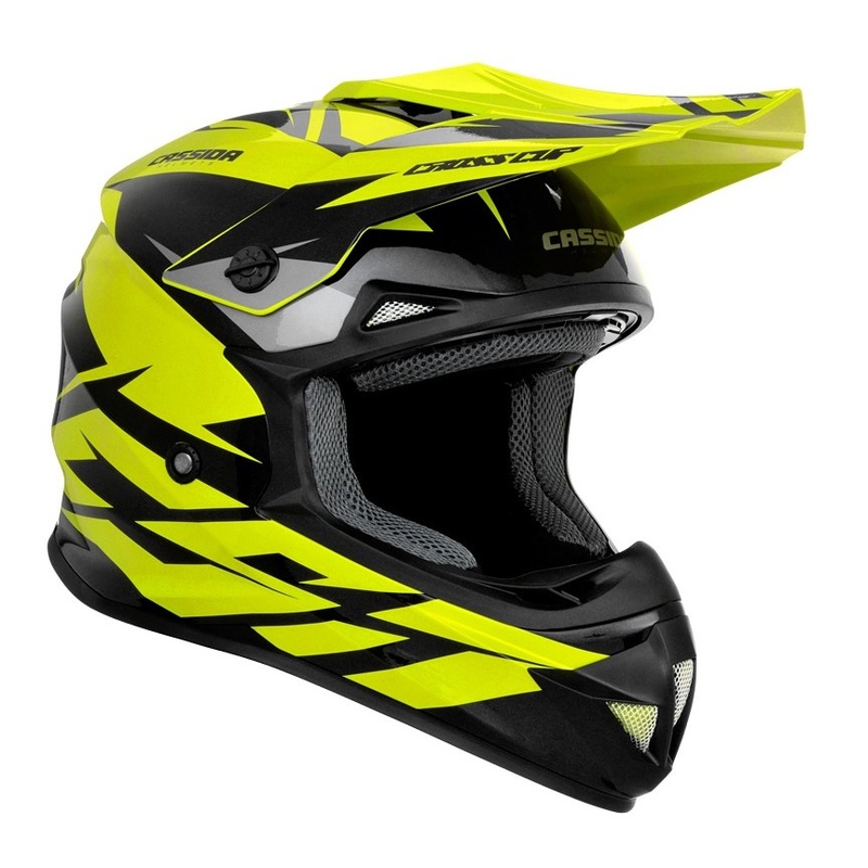 Cassida Cross Cup Two Kids Motocross Kaciga Crno-Siva-Fluo Žuta