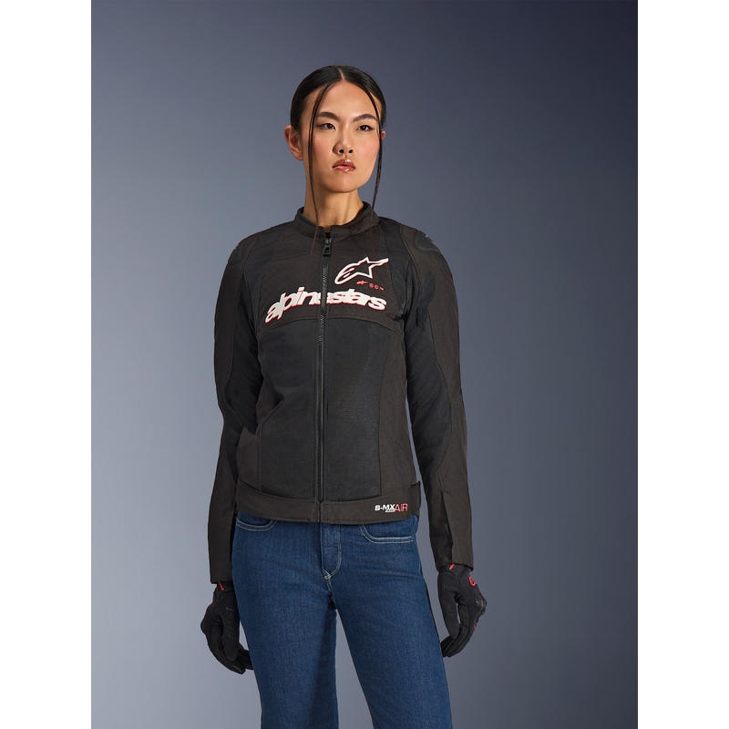 Alpinestars Stella SMX Air ženska motociklistička jakna crno-bijelo-fluo crvena