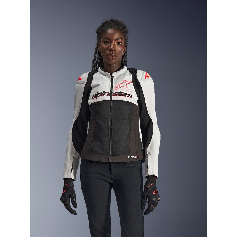 Ženska motociklistička jakna Alpinestars Stella SMX Air svijetlosiva-crno-roza