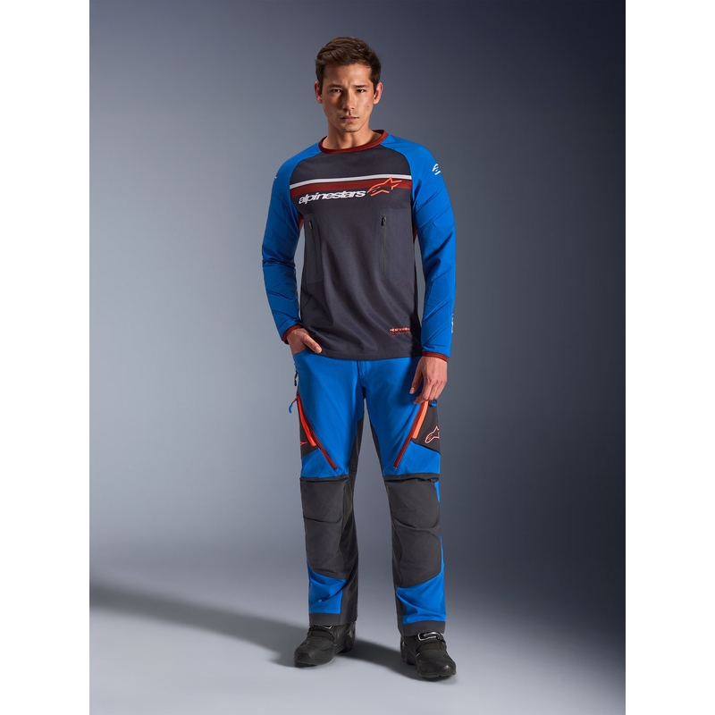 Alpinestars Maxdura Dual motocross dres tamno sivo-plavo-narančaste boje