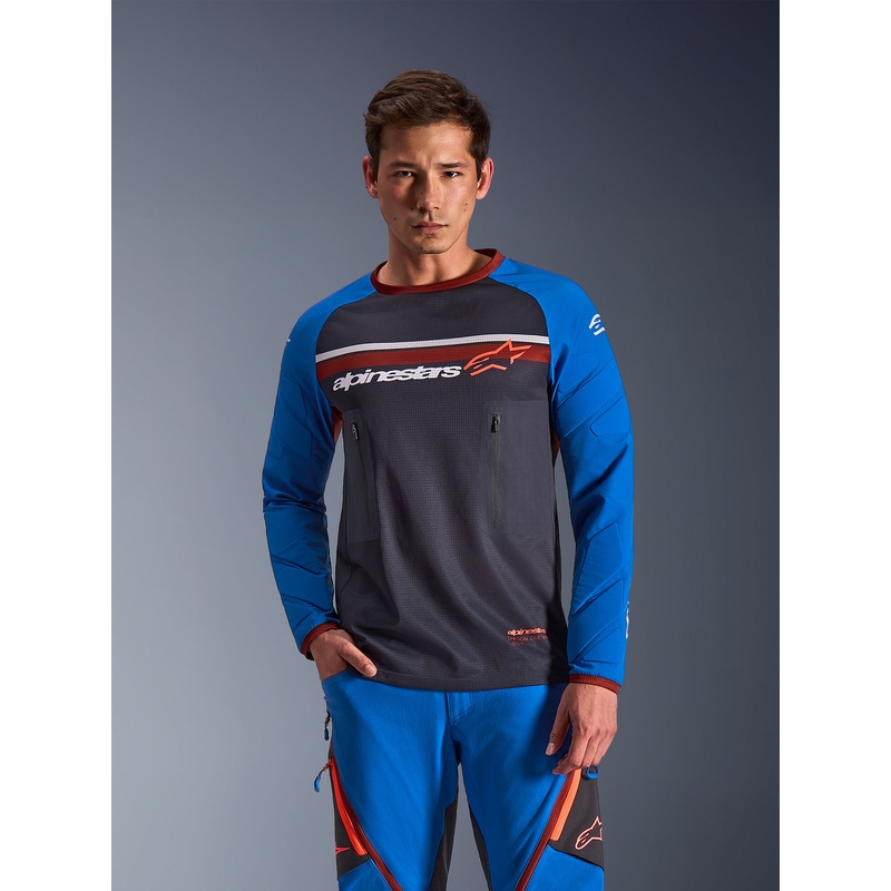 Alpinestars Maxdura Dual motocross dres tamno sivo-plavo-narančaste boje
