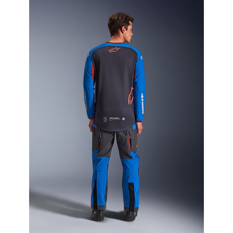Alpinestars Maxdura Dual motocross dres tamno sivo-plavo-narančaste boje