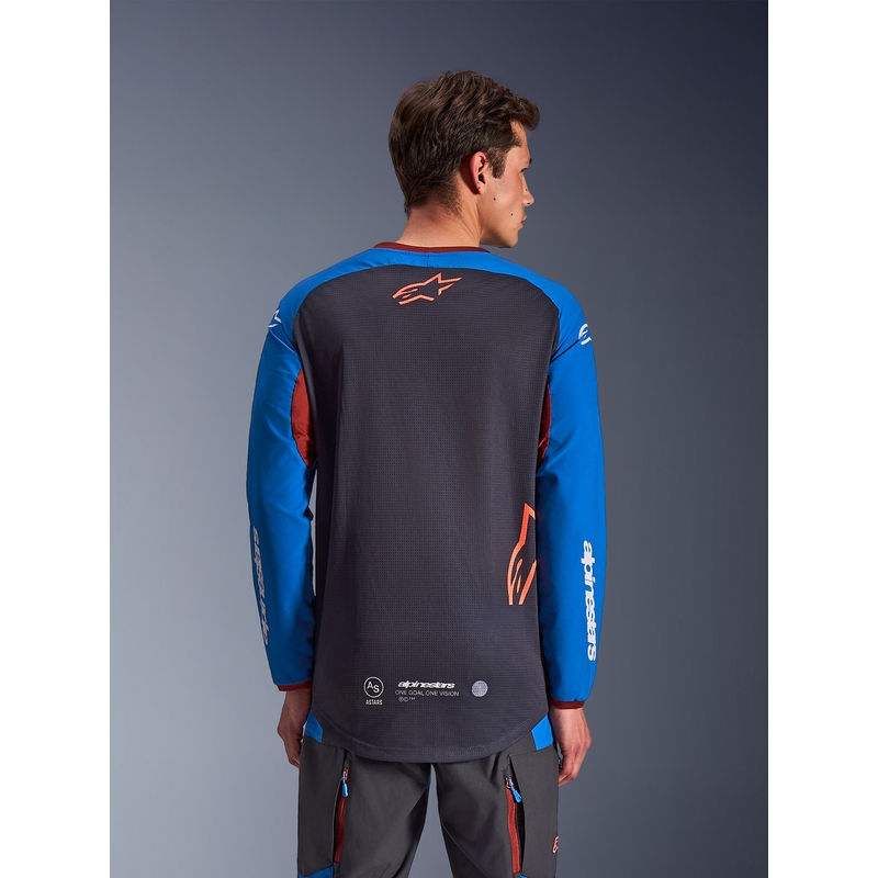 Alpinestars Maxdura Dual motocross dres tamno sivo-plavo-narančaste boje