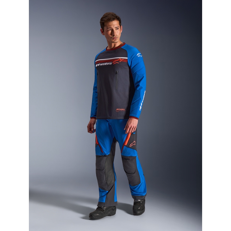 Alpinestars Maxdura Dual motocross dres tamno sivo-plavo-narančaste boje
