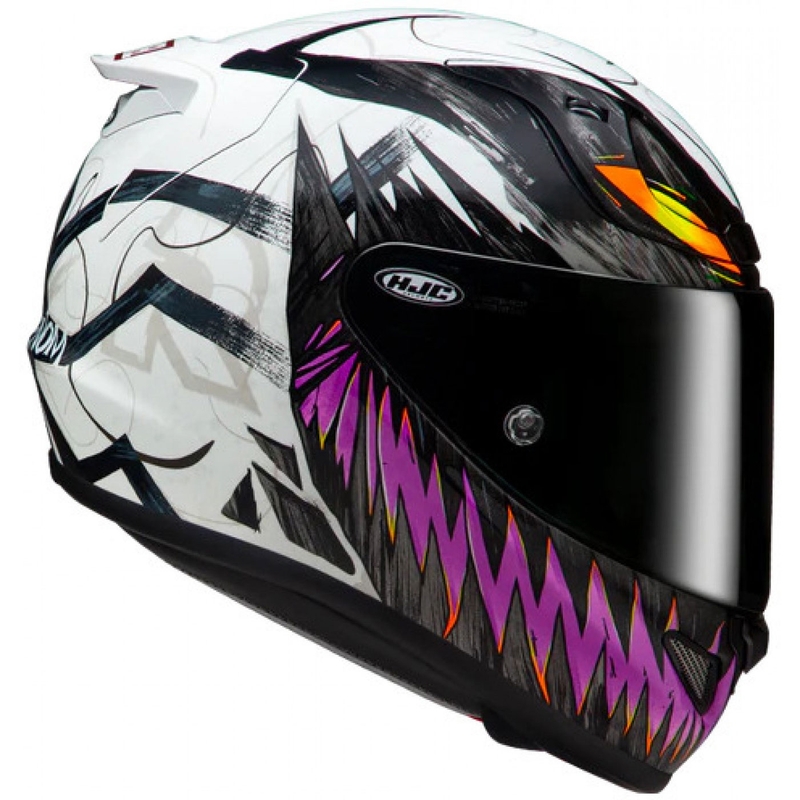 Integralna motociklistička kaciga HJC RPHA 12 Anti Venom 2 Marvel MC8 crno-bijelo-ljubičasta