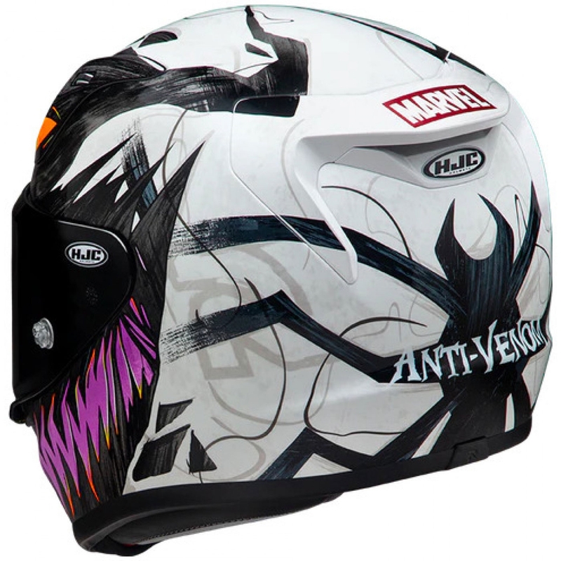 Integralna motociklistička kaciga HJC RPHA 12 Anti Venom 2 Marvel MC8 crno-bijelo-ljubičasta