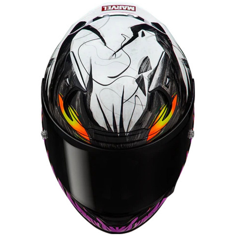 Integralna motociklistička kaciga HJC RPHA 12 Anti Venom 2 Marvel MC8 crno-bijelo-ljubičasta