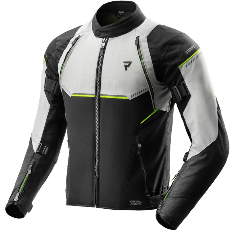 Rebelhorn Swift motociklistička jakna svijetlo sivo-fluo žuta