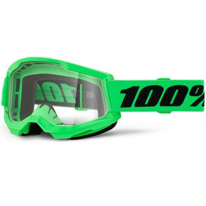Motokros naočale 100% STRATA 2 NOVE fluo zelene s prozirnim pleksiglasom