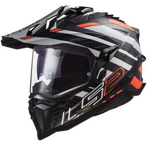 Enduro kaciga LS2 MX701 Explorer C Edge 06 crna-siva-fluo narančasta