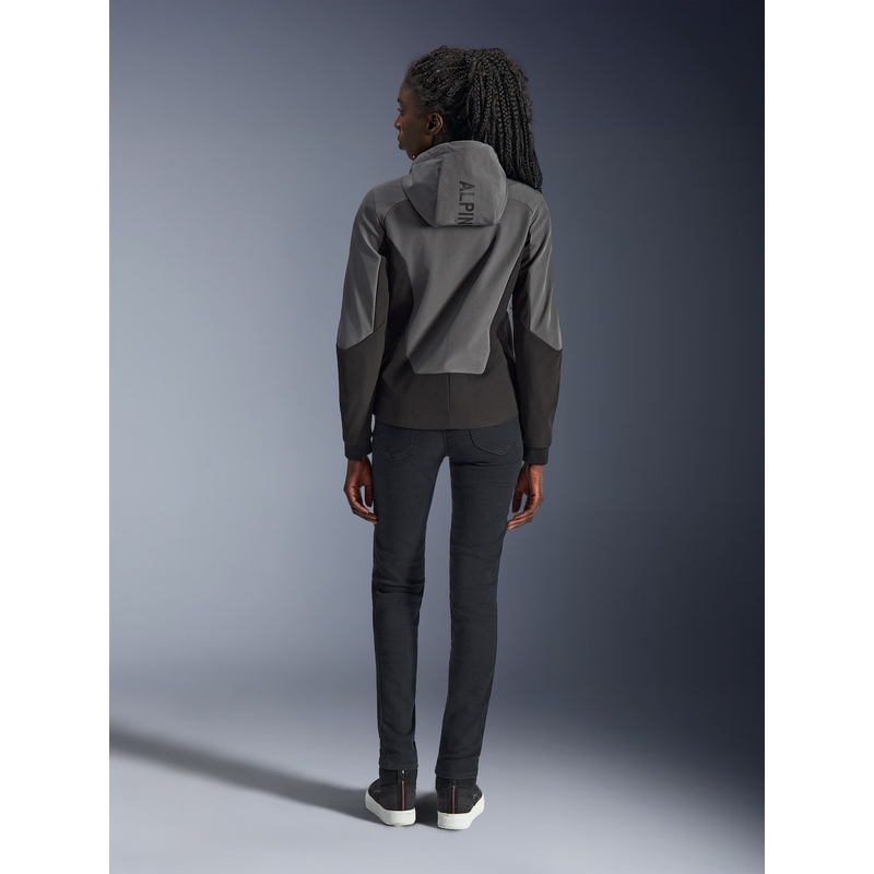 Ženska motociklistička jakna Alpinestars Stella Radium Tech Hoodie, tamno siva-crna-roza