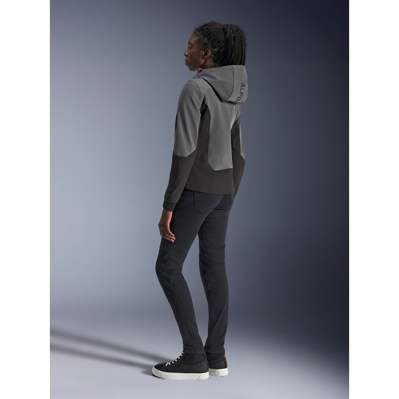 Ženska motociklistička jakna Alpinestars Stella Radium Tech Hoodie, tamno siva-crna-roza