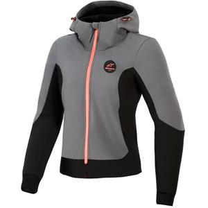 Ženska motociklistička jakna Alpinestars Stella Radium Tech Hoodie, tamno siva-crna-roza