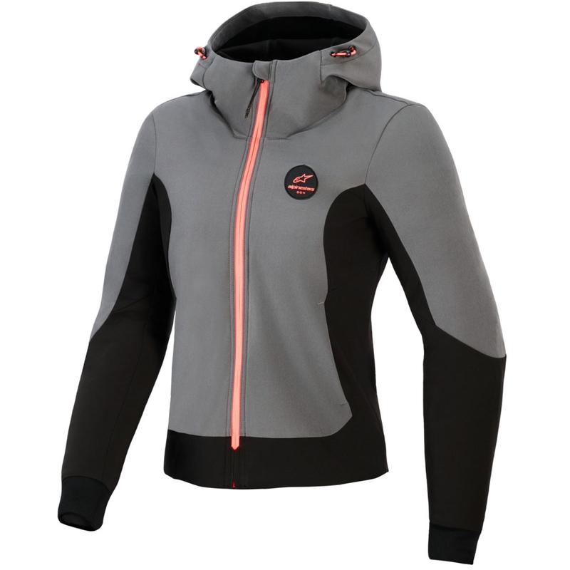Ženska motociklistička jakna Alpinestars Stella Radium Tech Hoodie, tamno siva-crna-roza