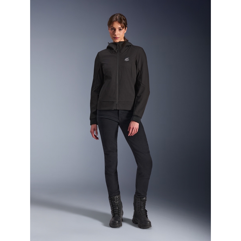 Ženska motociklistička jakna Alpinestars Stella Radium Tech Hoodie, crna