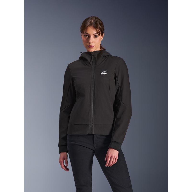 Ženska motociklistička jakna Alpinestars Stella Radium Tech Hoodie, crna