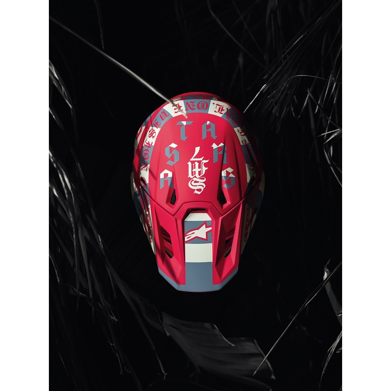 Alpinestars Supertech S-M7 limited edition Beast Coast motocross kaciga sivo-crno-narančasta