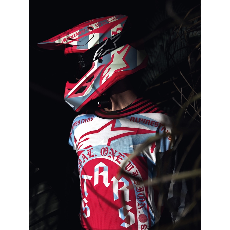 Alpinestars Supertech S-M7 limited edition Beast Coast motocross kaciga sivo-crno-narančasta
