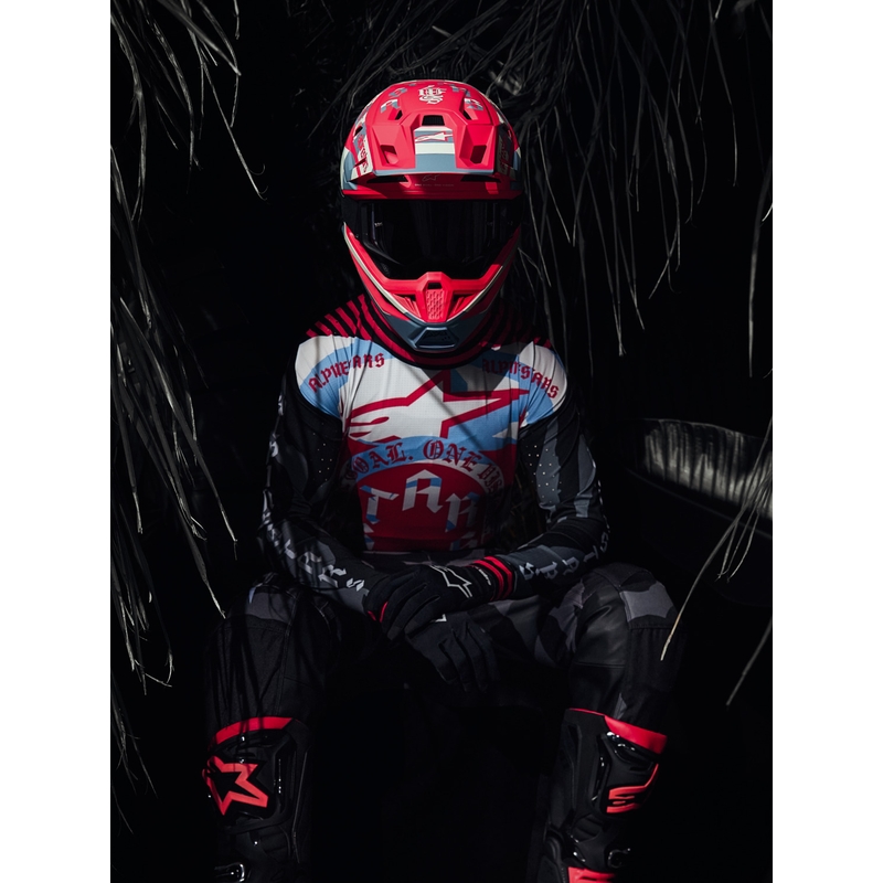 Alpinestars Supertech S-M7 limited edition Beast Coast motocross kaciga sivo-crno-narančasta
