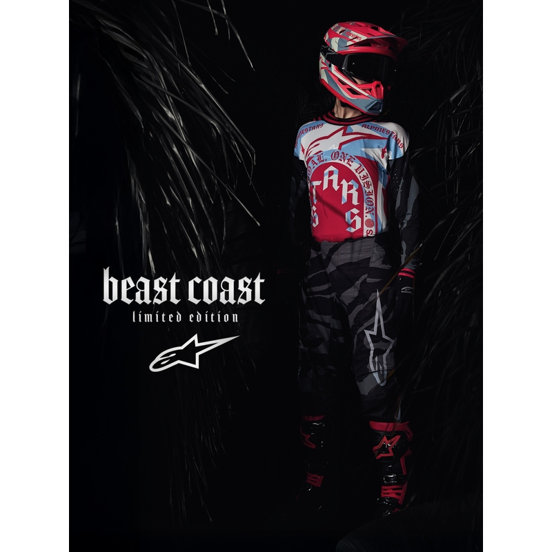 Alpinestars Supertech S-M7 limited edition Beast Coast motocross kaciga sivo-crno-narančasta