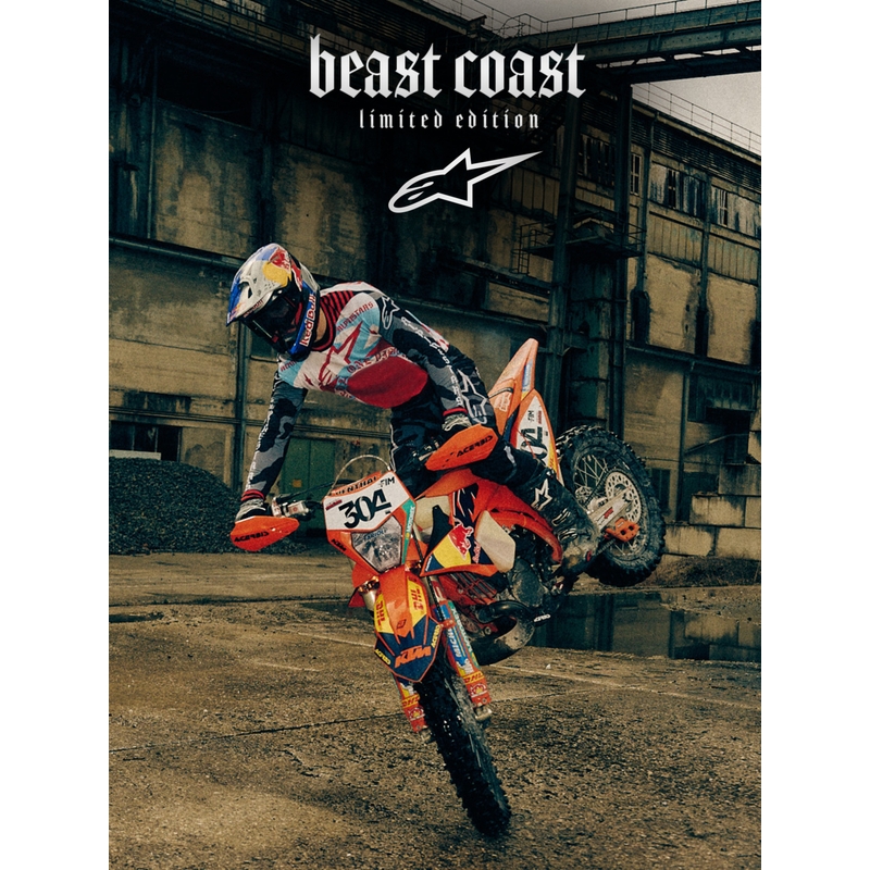Alpinestars Supertech S-M7 limited edition Beast Coast motocross kaciga sivo-crno-narančasta