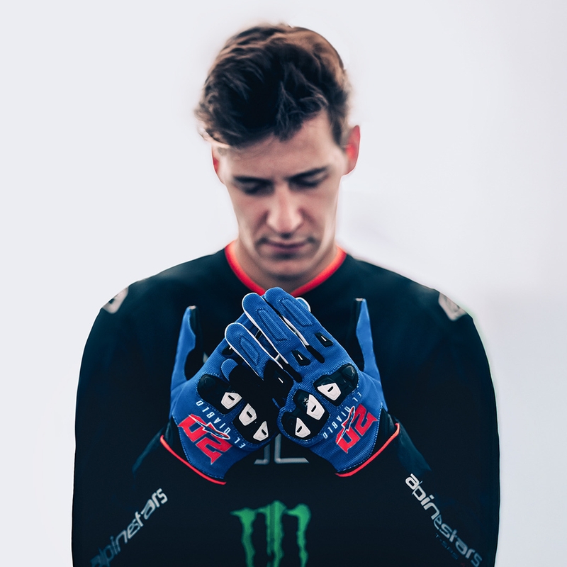 Alpinestars SP X 1 FQ20 kolekcija motociklističkih rukavica plavo-crno-fluo crvene boje