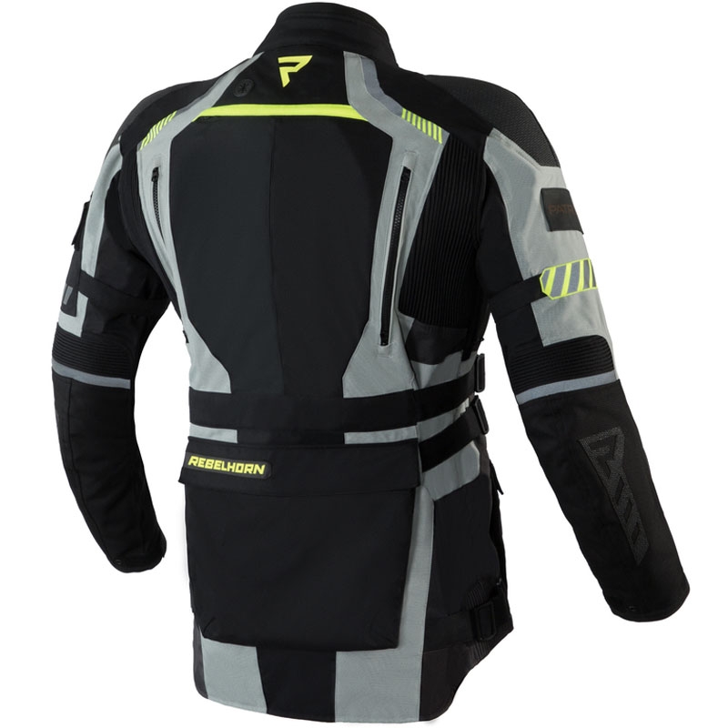 Motociklistička jakna Rebelhorn Patrol sivo-crna-fluo žuta