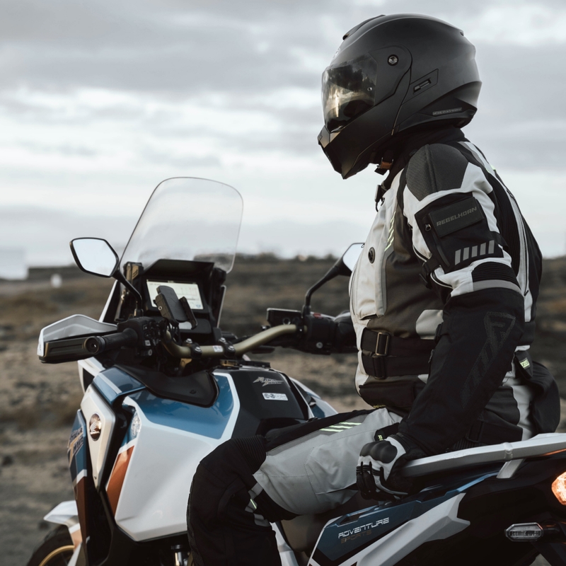 Motociklistička jakna Rebelhorn Patrol sivo-crna-fluo žuta