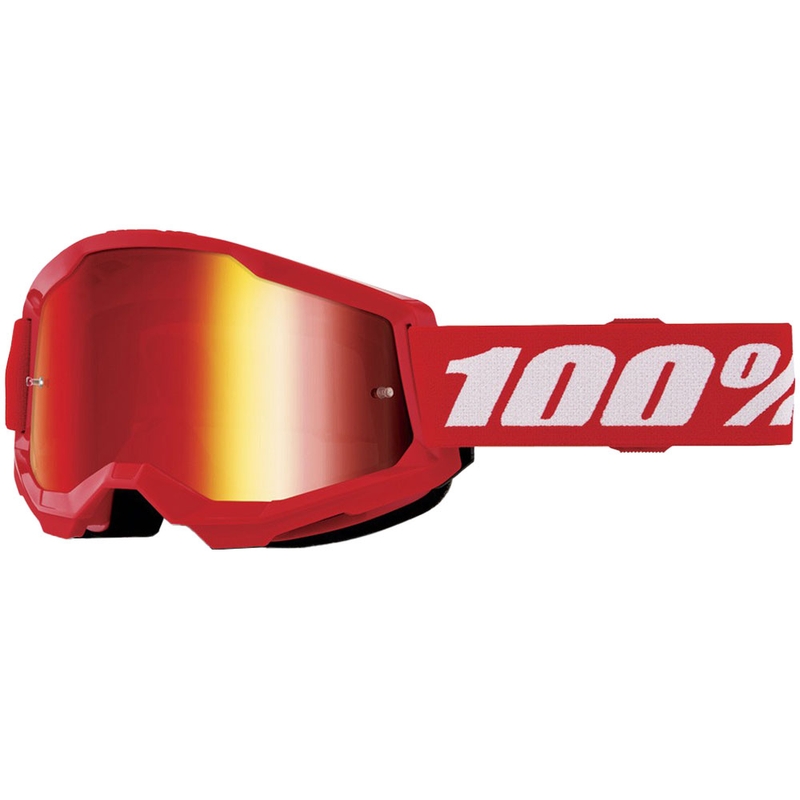 Dječje naočale za motocross 100% STRATA 2 crvene (crveni pleksiglas)