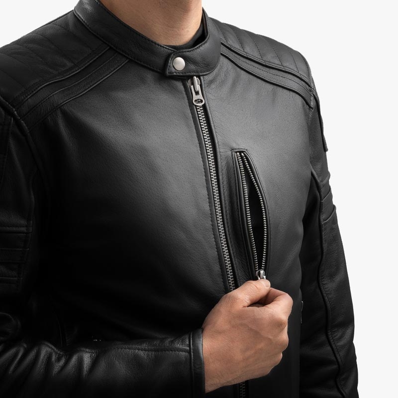 Ozone Colt kožna motociklistička jakna crna