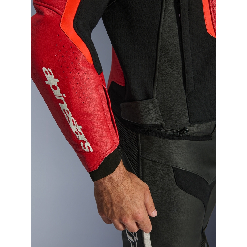 Alpinestars GP Force V2 Airflow kožna motociklistička jakna fluo crveno-crno-bijela