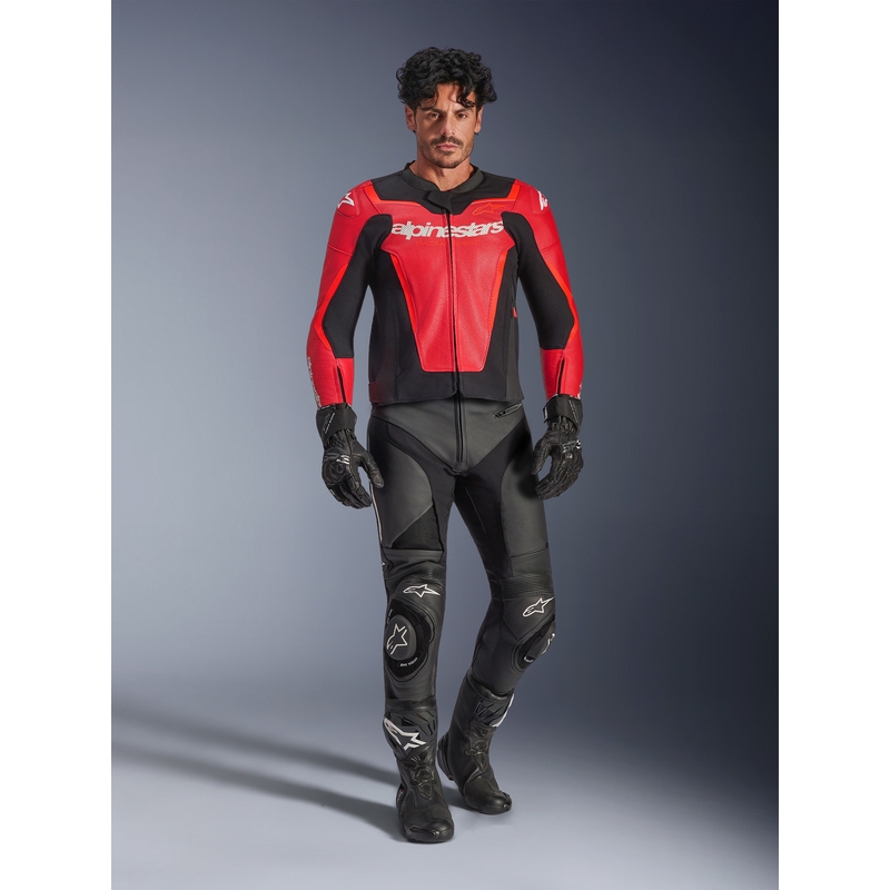 Alpinestars GP Force V2 Airflow kožna motociklistička jakna fluo crveno-crno-bijela