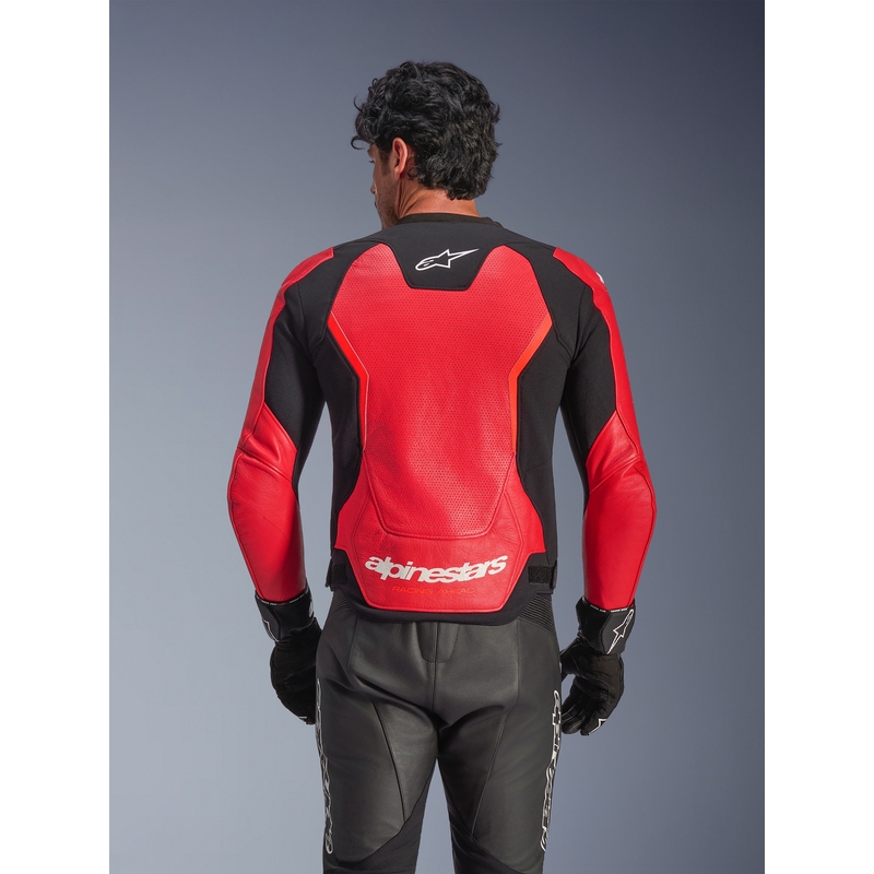Alpinestars GP Force V2 Airflow kožna motociklistička jakna fluo crveno-crno-bijela